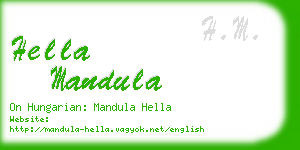 hella mandula business card